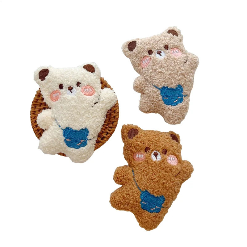 6 pcs Plush Mini Bears Brooch Pin Cartoon Stuffed Bear Brooch for Cloth Bag Accessory 241227