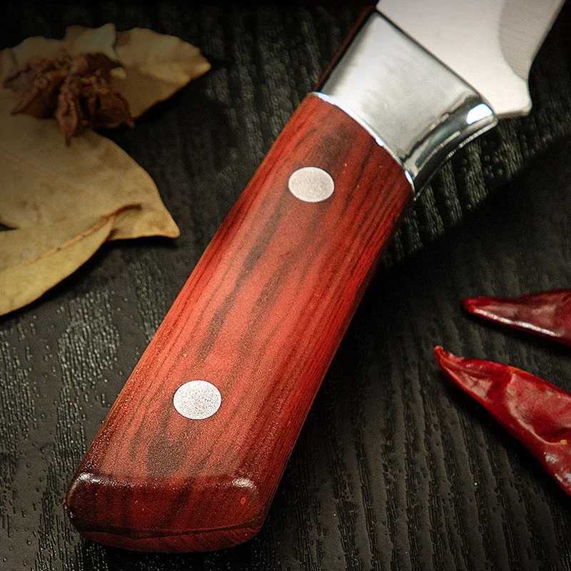 Stainless steel kitchen meat slicer Boning knife fruit ingredient knife plastic handle beef sheep covered fish cutter Y241227