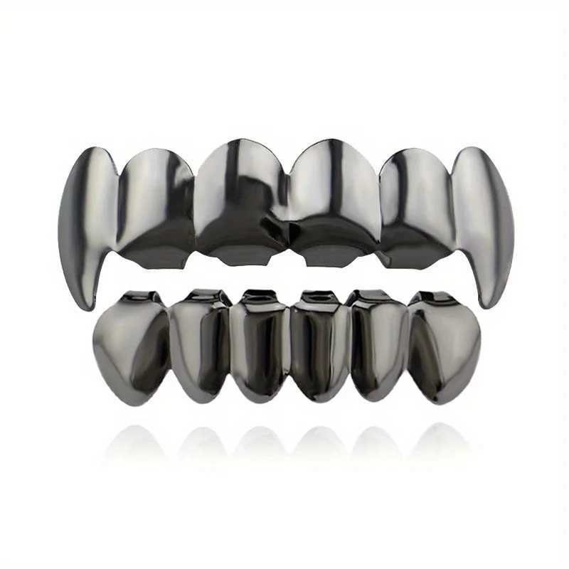 Hip-hop bronzed fangs vampire false teeth fangs men and women costume Halloween costume teeth accories W241227