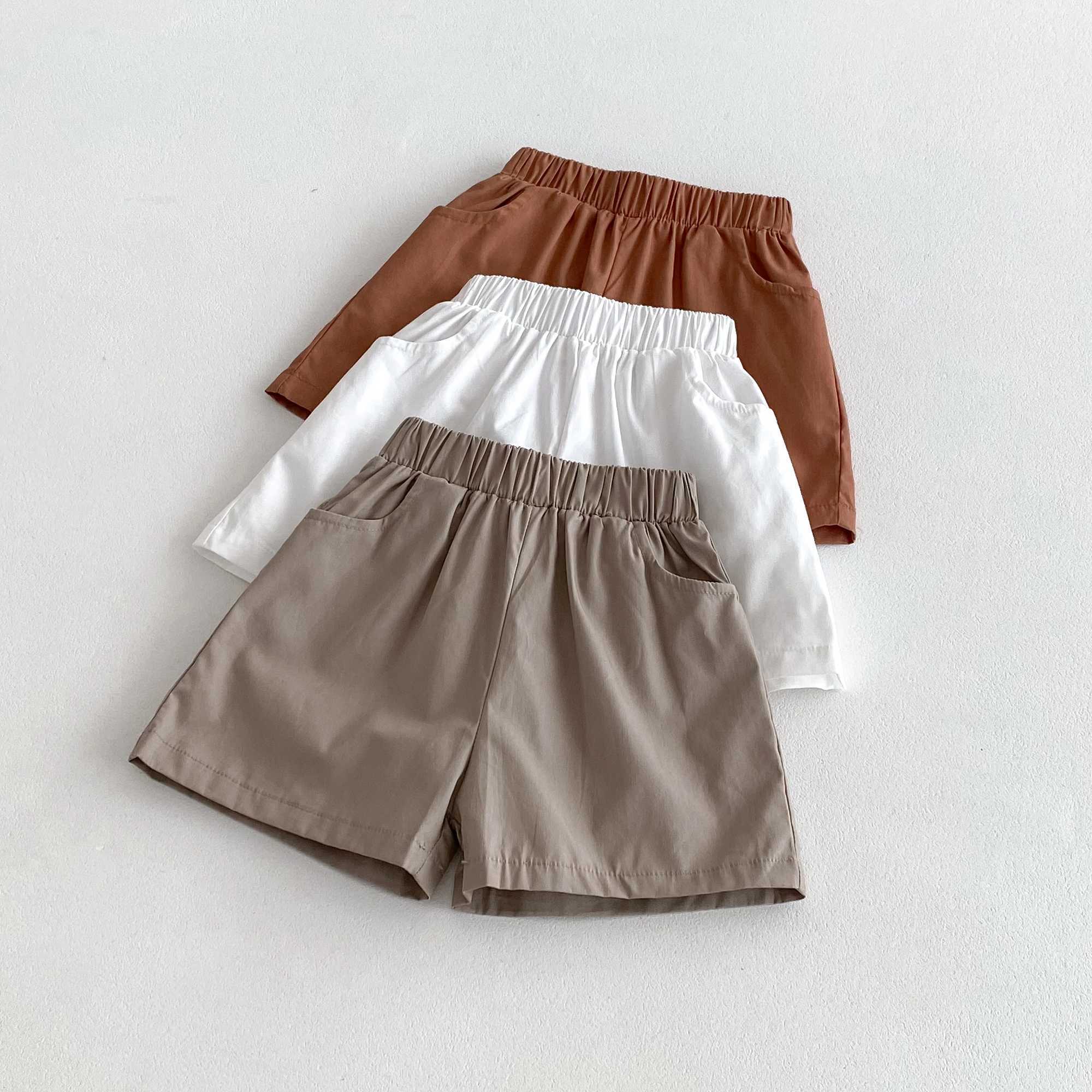 Korea Trend Baby Boys Shorts Summer Cotton Breathable 3 Pockets Design Children Sports Pants 0-4 Yrs Girls Clothes W241227