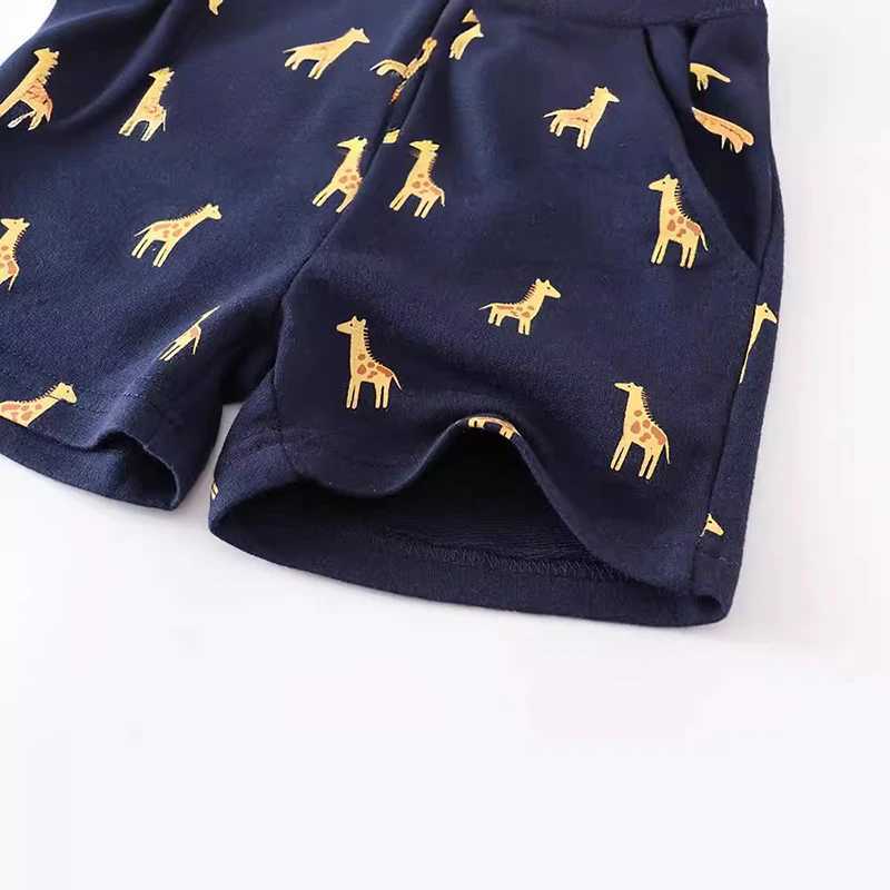 Little maven Kids Clothes 2024 Summer Baby Boys Cotton Soft and Comfort Childrens Clothing Wear Cartoon Giraffes Short Pants W241227