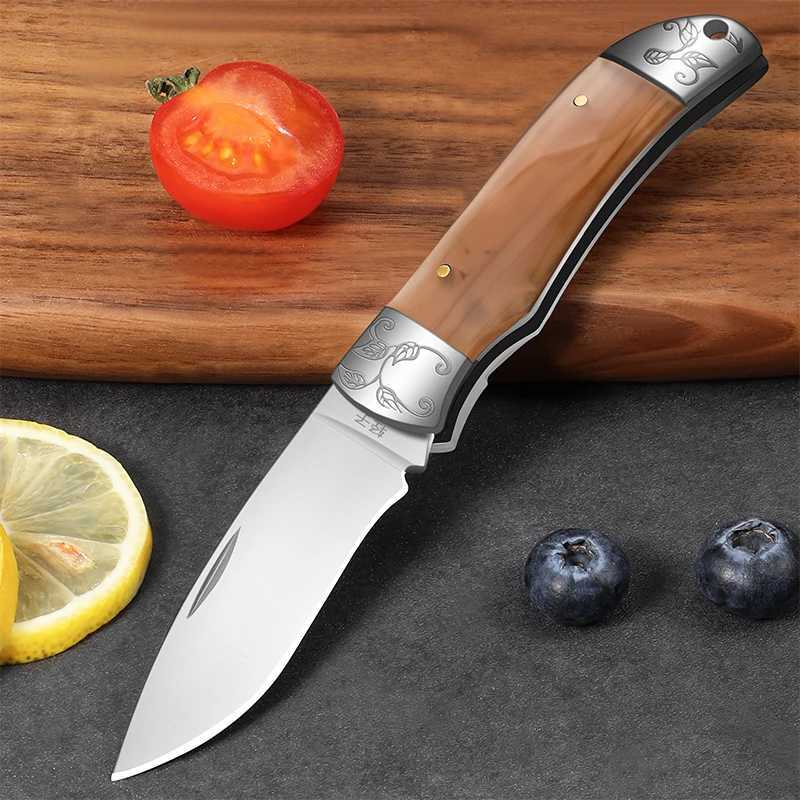 Sharp fruit knives acrylic handle folding knives high-quality household cutting knives kitchen knives kitchen utensils Y241227