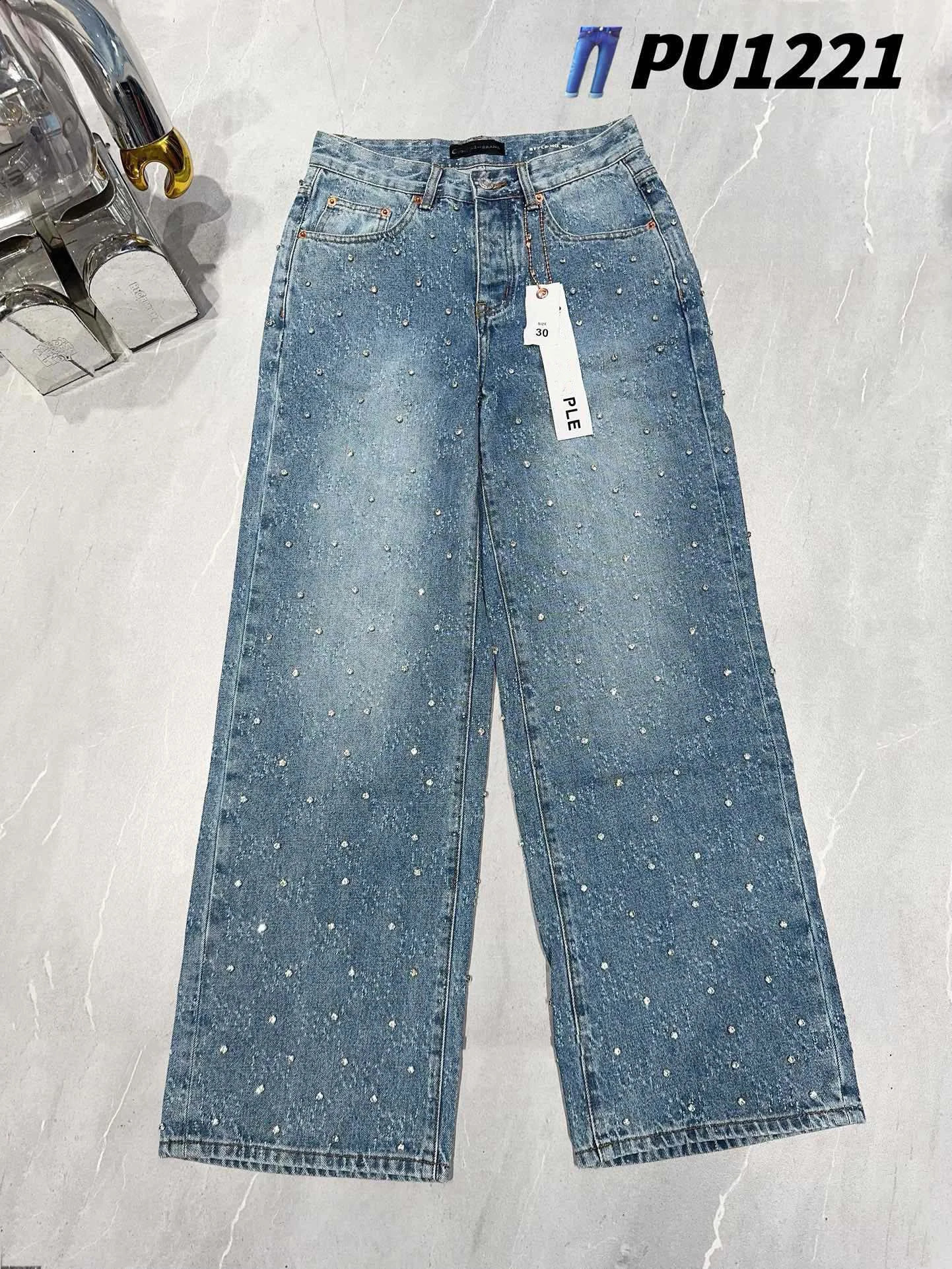 Heavy Weight Blue Diamonds Mens Baggy Pants American Streetwear s Wide Leg Denim Jeans 241226