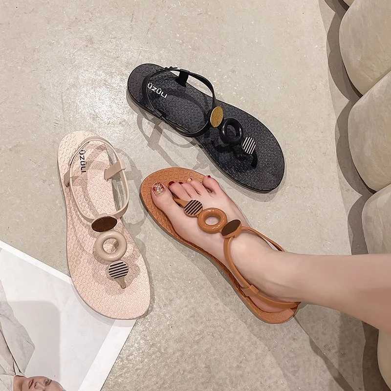 High Quality Ipomoea Women Sandals Summer Flat Shoes Female Bohemian Flip Flops Ladies Vacation Beach Sandals Girls Street Footwear T241227