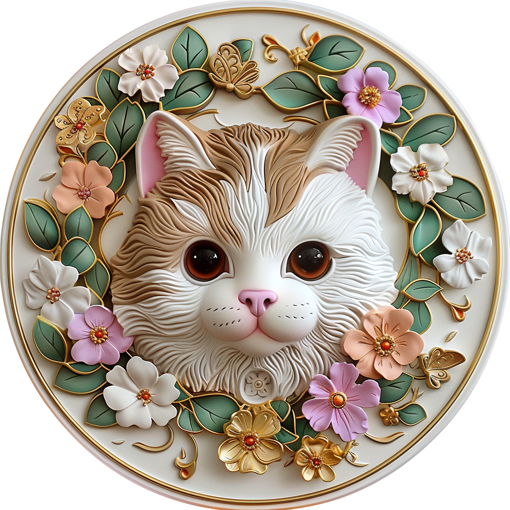 Vankat Waterproof Pet Ornaments - Customizable Circular Aluminum Decorative Paintings for Pet Souvenir Tombstones