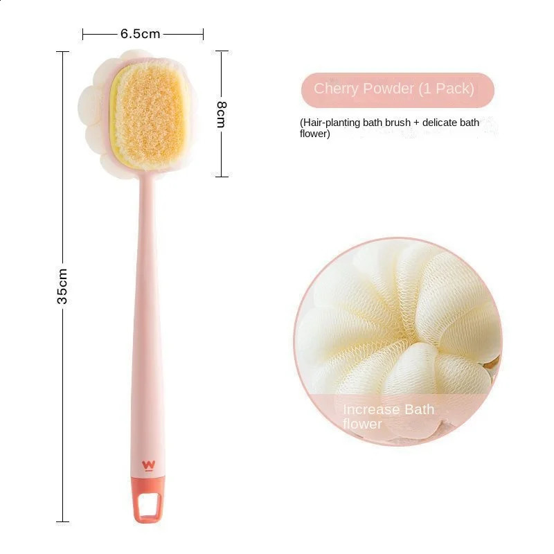 Loofah Back Scrubber Long Handle Shower Body Brush with Soft Mesh Sponge for Women Skin Exfoliating Bath Massage 241226