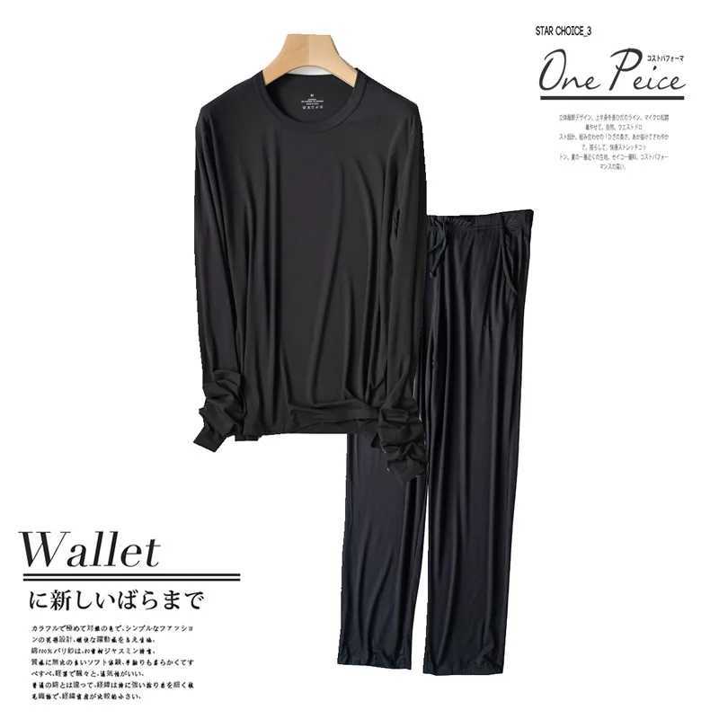 Pajamas For Men New Long Sleeve Trousers Suit Comfortable Modal Home Wear Clothing Male Sleepwear Night Set Pijama Hombre 3XLXJ241227