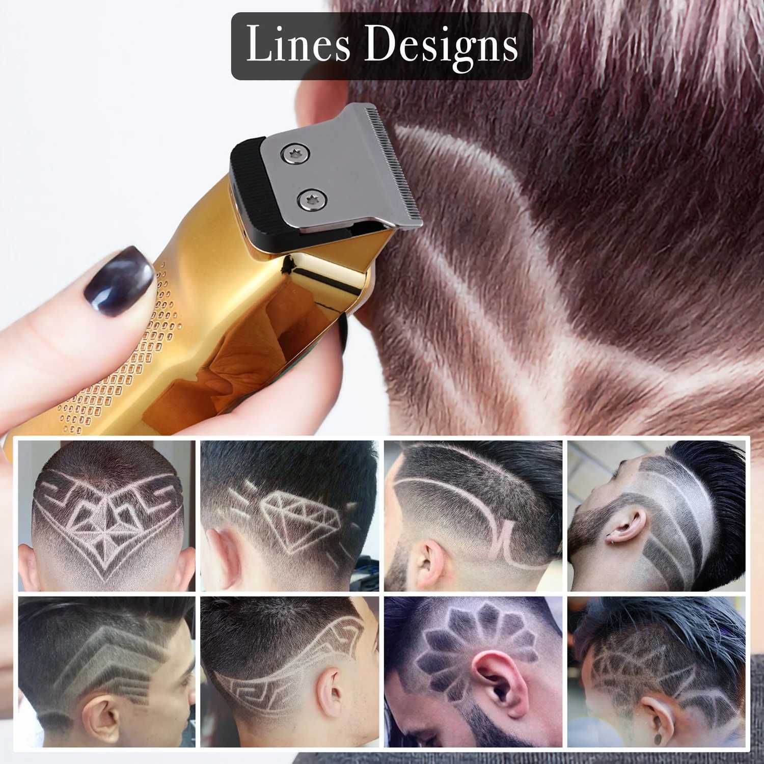 HATTEKER Professional Hair Clippers for Men Cordless Metal Barber Clippers and Trimmers Set Clippers for Hair Cutting Kit W241227