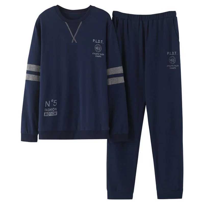 2024 Autumn Long Sleeve 100% Cotton Pajamas Sets for Men Korean Loose High Quality Sleepwear Pyjamas Male Homewear Home ClothesXJ241227