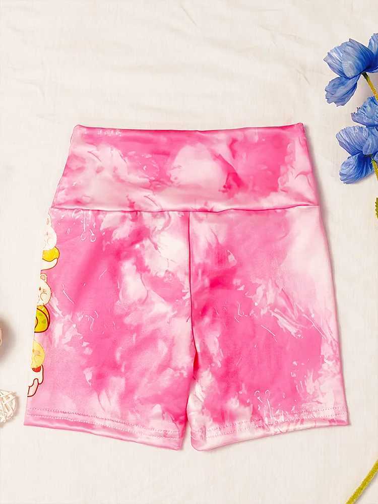 3PCS 4-7T Summer Girl Casual Cute Shorts Girls sports Tie Dye Shorts Clothing Parajama Sports Leisure Casual for Children W241227