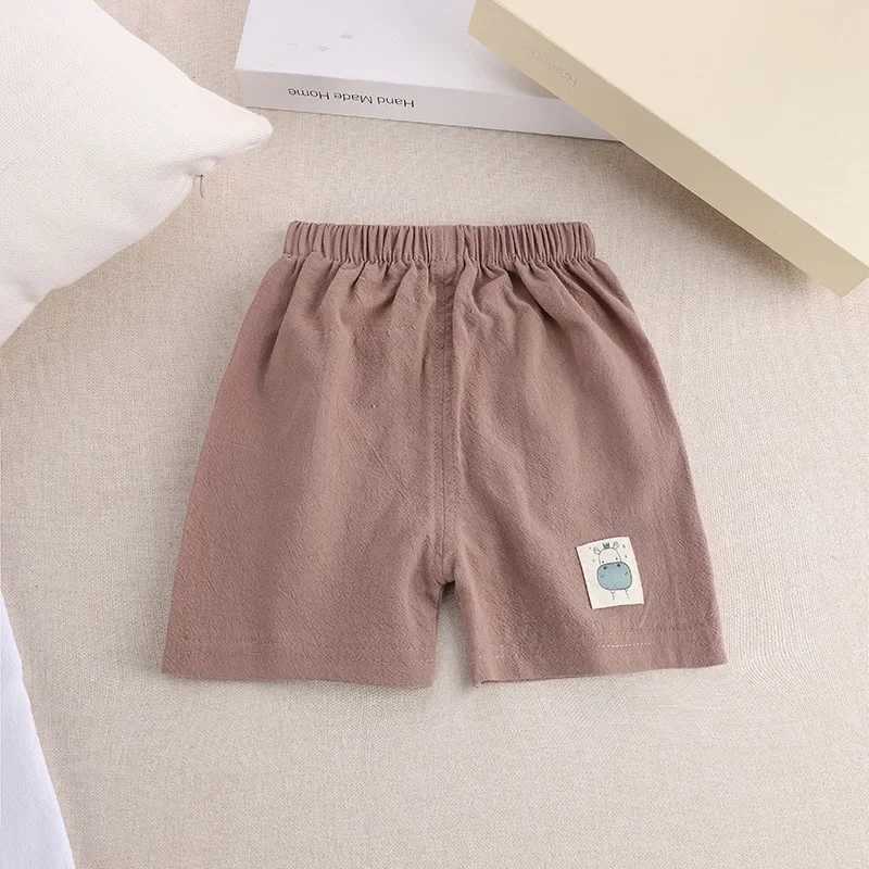 1-5 Years Old Summer Kids Wears Childrens Shorts Baby Boy Cotton Linen Pants Boys Girls Pant Cartoon Children Casual Pants W241227