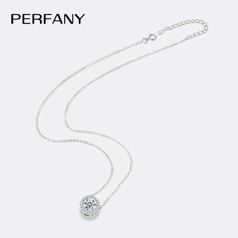 PERFANY 0512CT Necklace for Women S925 Pure Silver Round Laboratory Diamond Pendant Fashionable Wedding Jewelry 241226
