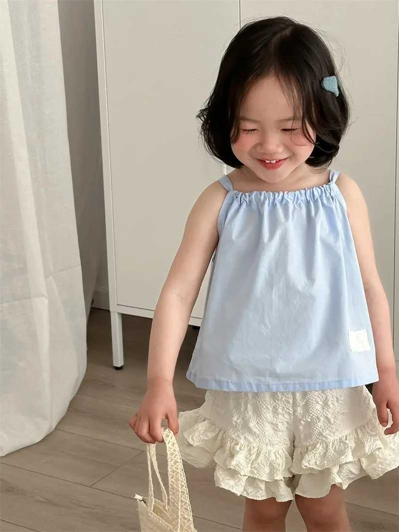 22201 Baby Pants and Girls Shorts 2024 Summer New Style Double Lace Solid Color Comfortable Shorts W241227