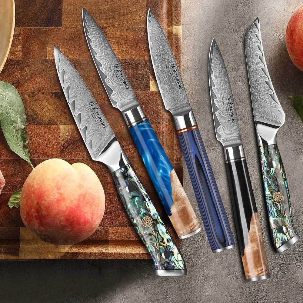 TURWHO professional kitchen knife with 67 layers Damascus steel kitchen chef knife fruit peeler and vegetable peeler knife kitchen tools Y241227