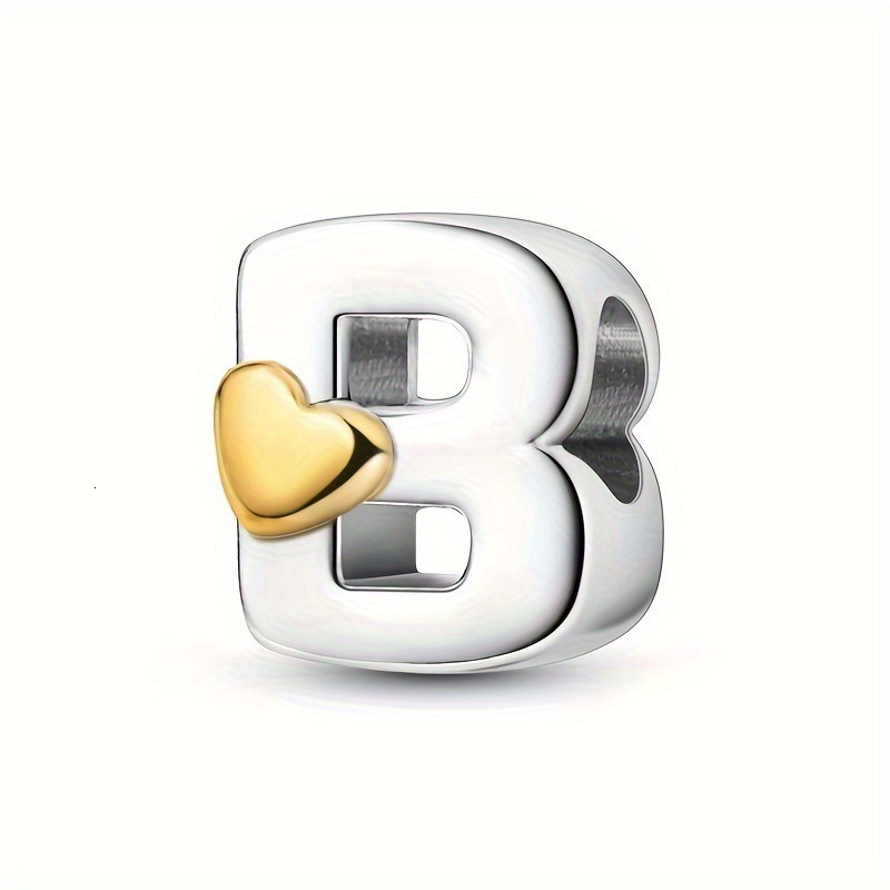 Silver Letter A-Z Alphabet Charm Name Beads Fit Original Pandora Bracelets Charms for Women DIY Pendant Making Jewelry