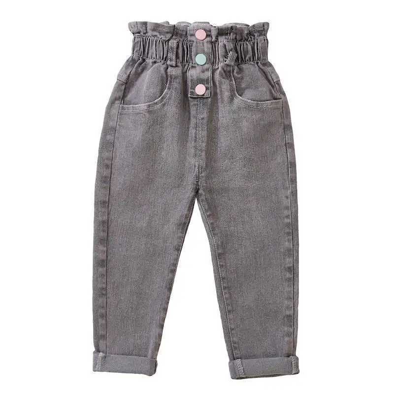 2024 Spring/Autumn Girls Fashion High Waist Jeans Baby Pants Childrens Jeans Trousers W241227