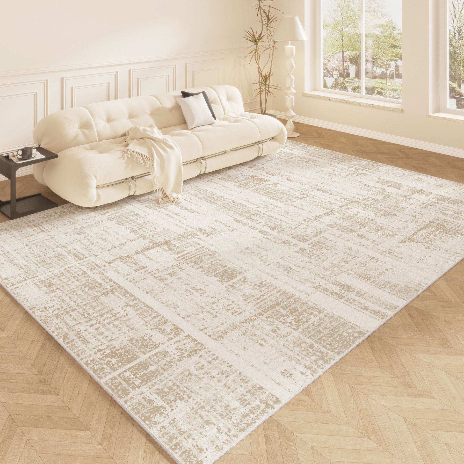 5117-425-58.66-Solid Color Striped Print Carpet Fun Home Living Room Kitchen Bathroom