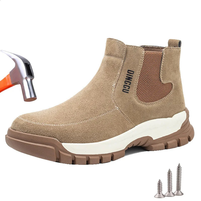 Men Safety Boots Anti-scalding Shoes Indestructible Anti-smashing Steel Toe Cap Men Women Work Safety Shoes 241226