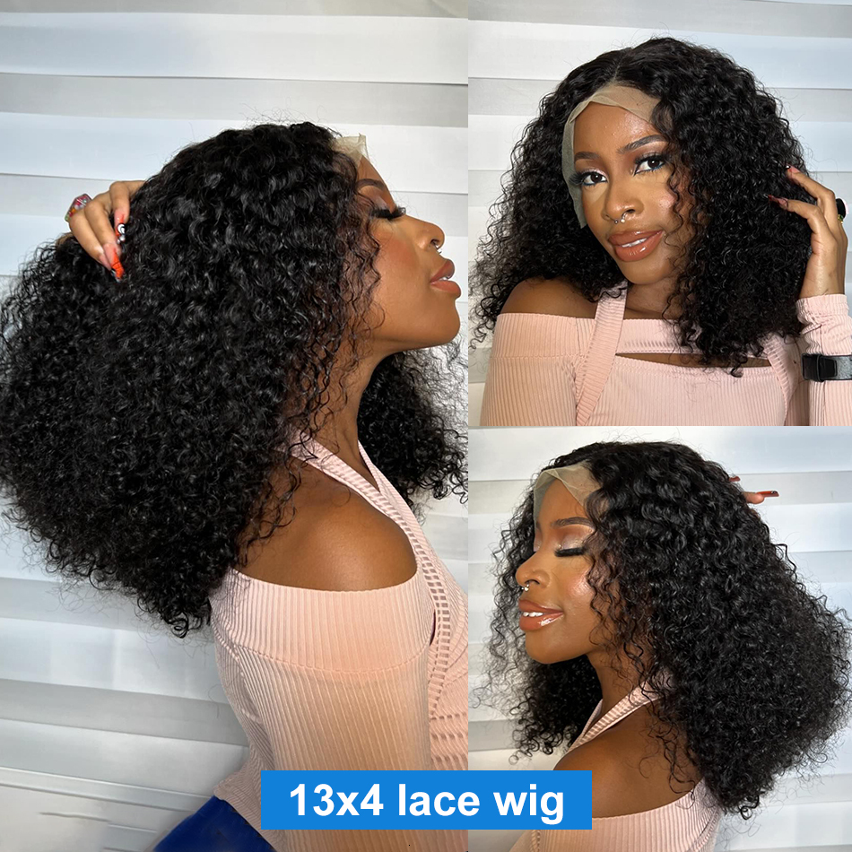 Brazilian Short Bob 13X4 Frontal Human Hair Wigs Deep Wave 13X6 HD Transparent Lace Front Curly 5X5 Closure Wig For Women
