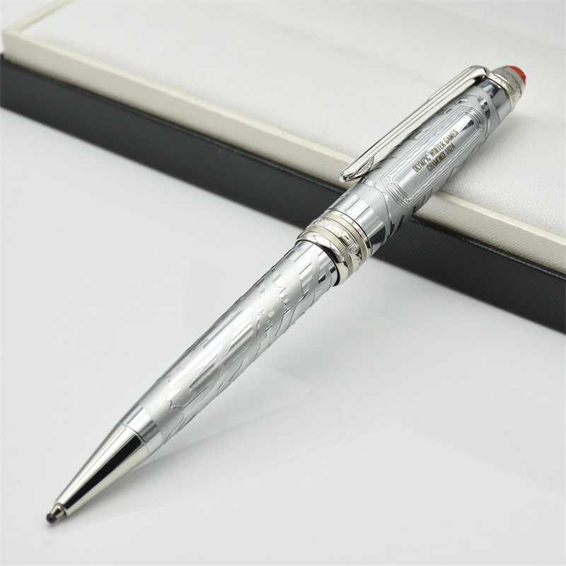 MOM New 163 Ballpoint Pens Metal Hollow Carving MB Rollerball Fountain Writing Stationery Luxury Office Supplies Stationery With Series Number