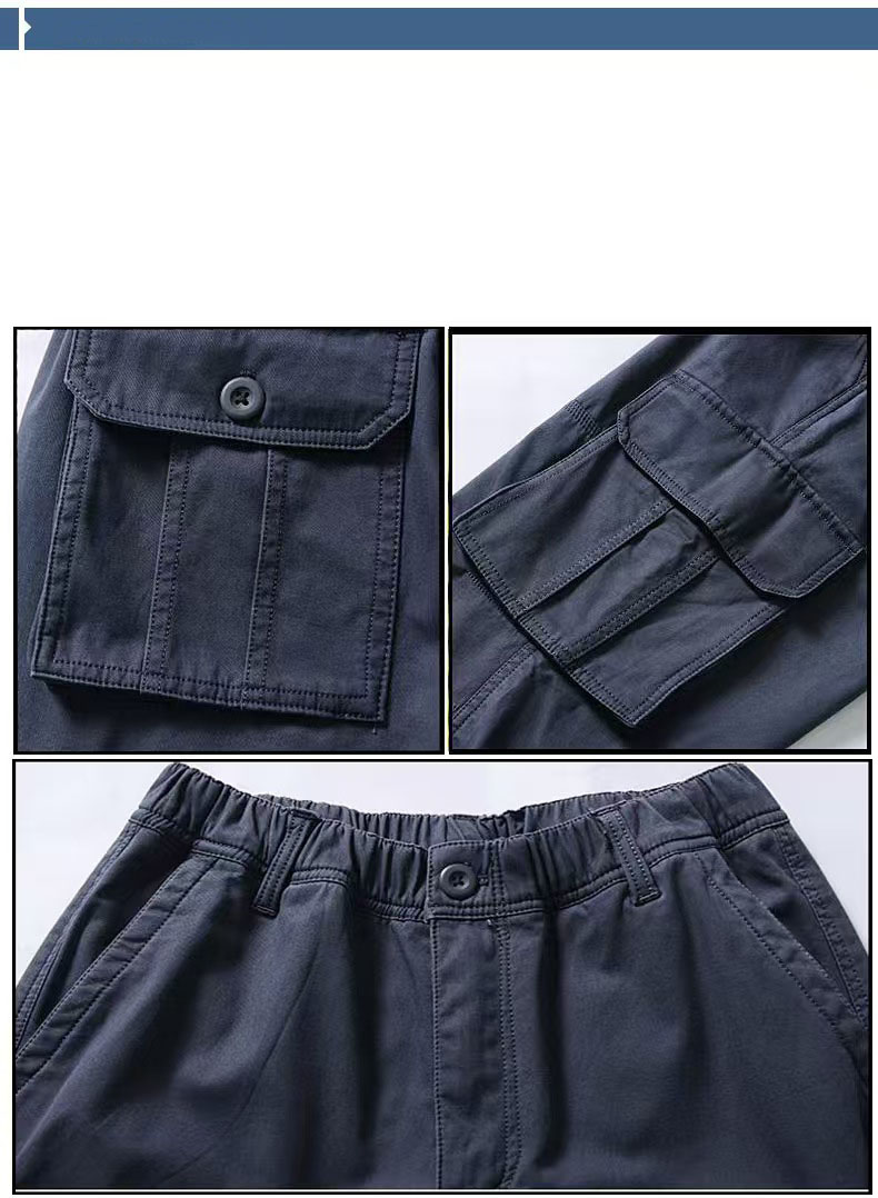 2025 Spring Autumn Cargo Pants Casual Mens Baggy Regular Cotton Trousers Male Combat Tactical Pants Multi Pockets