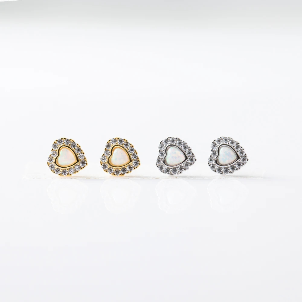 CCFJOYAS Light French Romantic Opal Peach Heart Earrings/Necklace Set 925 Sterling Silver Fine Wedding Jewelry Set Gift 241226