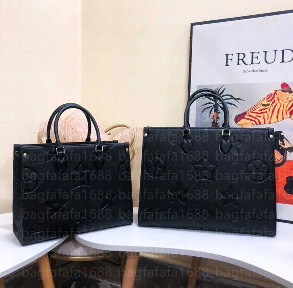 Luxury Totes Designer Bag Womens Handbags Onthego Tote Bag Hot Crossbody Flower Ladies Casual PVC Genuine Leather Purse Shoulder Bags Female Large Handbag MM GM
