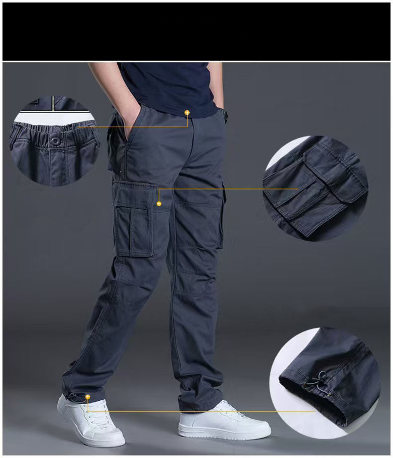 2025 Spring Autumn Cargo Pants Casual Mens Baggy Regular Cotton Trousers Male Combat Tactical Pants Multi Pockets