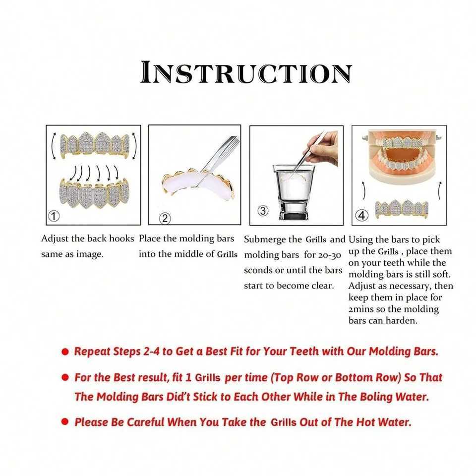 1pc new hip-hop 18k gold-plated elegant and fashionable braces personzed micro set crystal zircon cross single tooth braces W241227