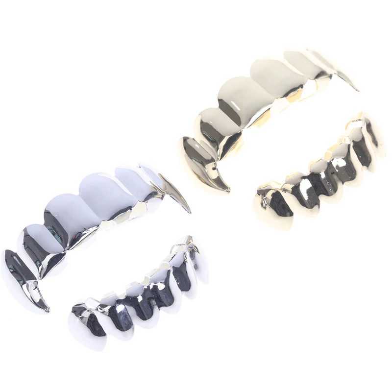 Hip Hop Teeth Grillz Top Bottom Grill Mouth Teeth Grills Gangster Jewelry Gift W241227