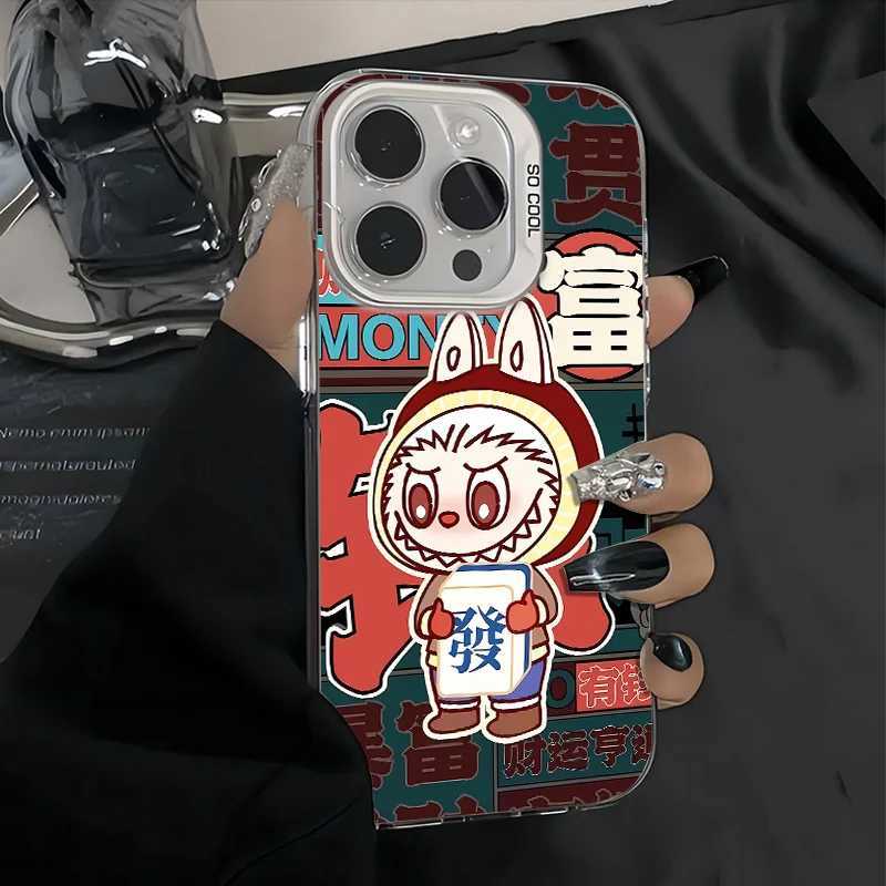 Luxury ar Cute Labubu HOT Chinese Style For iPhone Case 16 15 14 13 12 11 Pro XR XS Max 7 8 Plus Phone Y2K Cool Cover Z250207