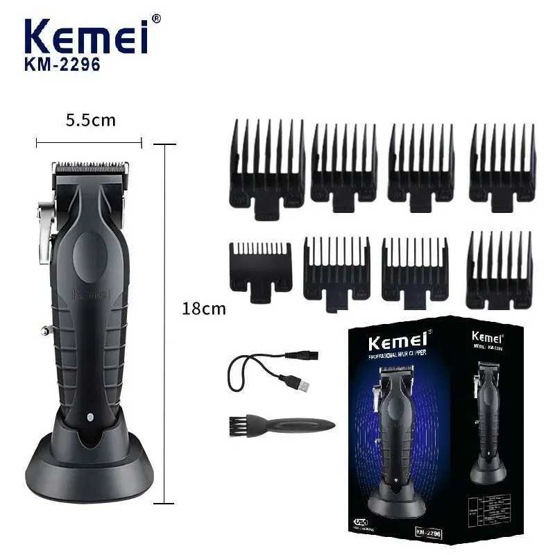 Kemei Professional Hair Clippers for Men Cord/Cordless Hair Cutting Kits Hair Beard Trimmer T Blade Barber Clippers KM-2296 W241227