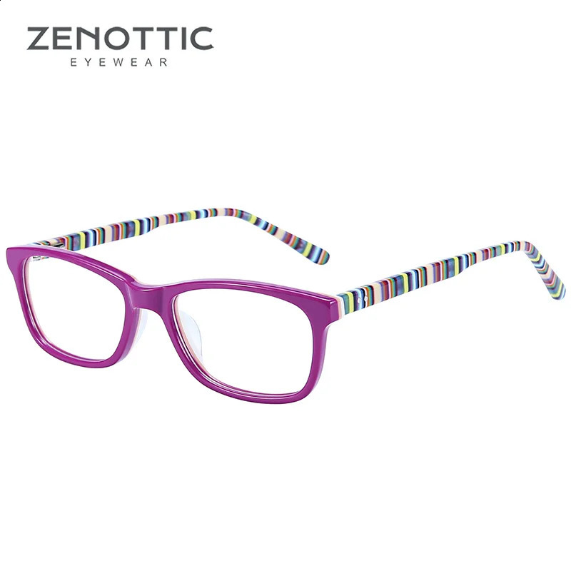 ZENOTTIC Kids Optical Glasses Acetate Frames Children Striped Square Non-Prescription Eyewear for Boys Girls BT5000 241227