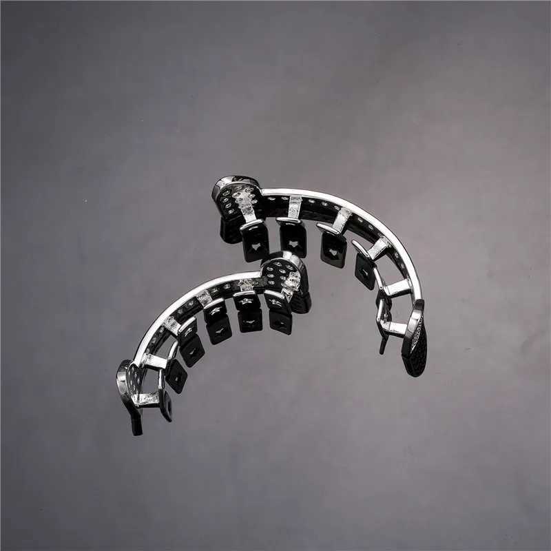 Feel Style Teeth Grillz Set For Unisex Cubic Zirconia Stone Top Bottom Teeth Grills Box Packing Hip Hop Jewelry For Men Women W241227