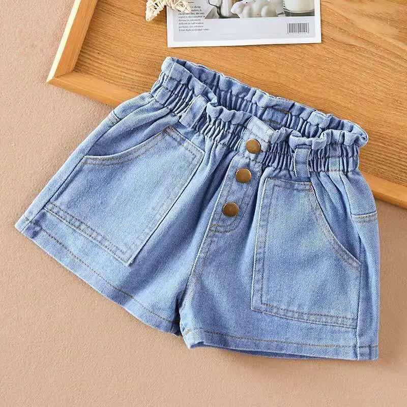 2024 New Summer Girls Cool Cute Denim Clothing Shorts Pants Jeans Clothes Children Girls Casual Short Trousers Infant Bottoms W241227