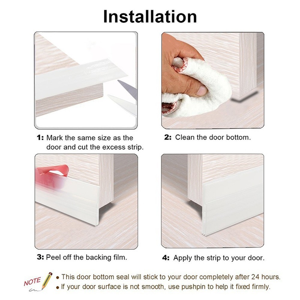 1M Waterproof Under Door Draft Stopper Seal Strip nsect Proof Waterproof Draft Excluder Strip Self Adhesive Tape Bottom Strip