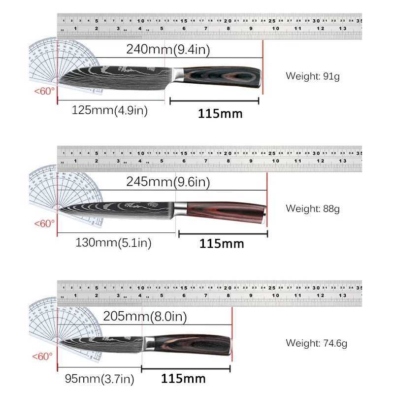 3 kitchen knives fruit knives high carbon stainless steel tra sharp Japanese pocket practical knives with sheaths Y241227