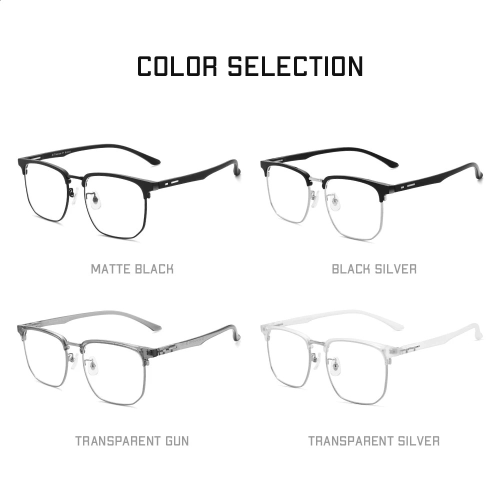 Gmei Optical Fashion Alloy TR90 Men Glasses Frame Women Retro Square Ultralight Prescription Spectacles Frames TM11 241227