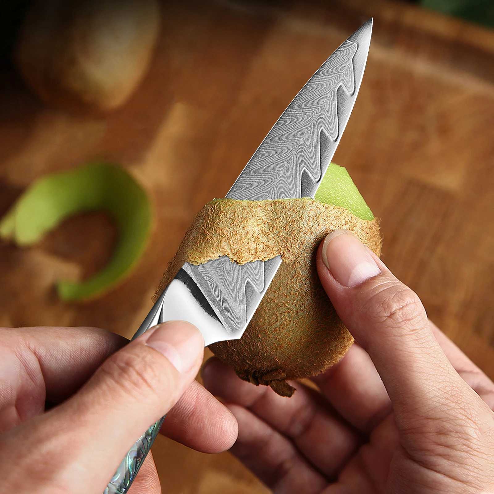 TURWHO professional kitchen knife with 67 layers Damascus steel kitchen chef knife fruit peeler and vegetable peeler knife kitchen tools Y241227
