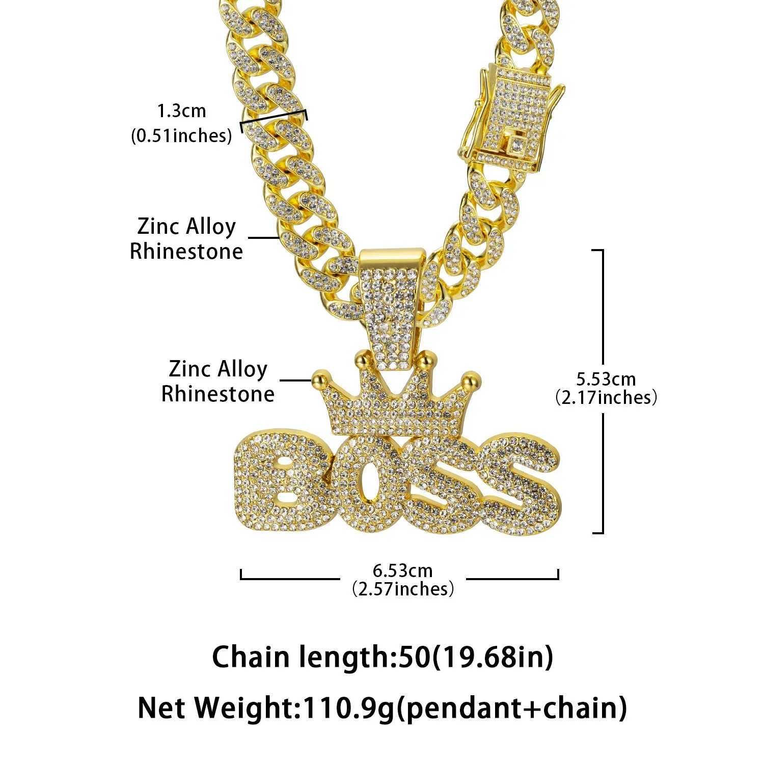 Men Women Hip Hop Bling KING QUEEN Letter Pendant Necklace 13mm Miami Cuban Link Chain Necklaces d Out Charm Fashion JewelryXJ241227