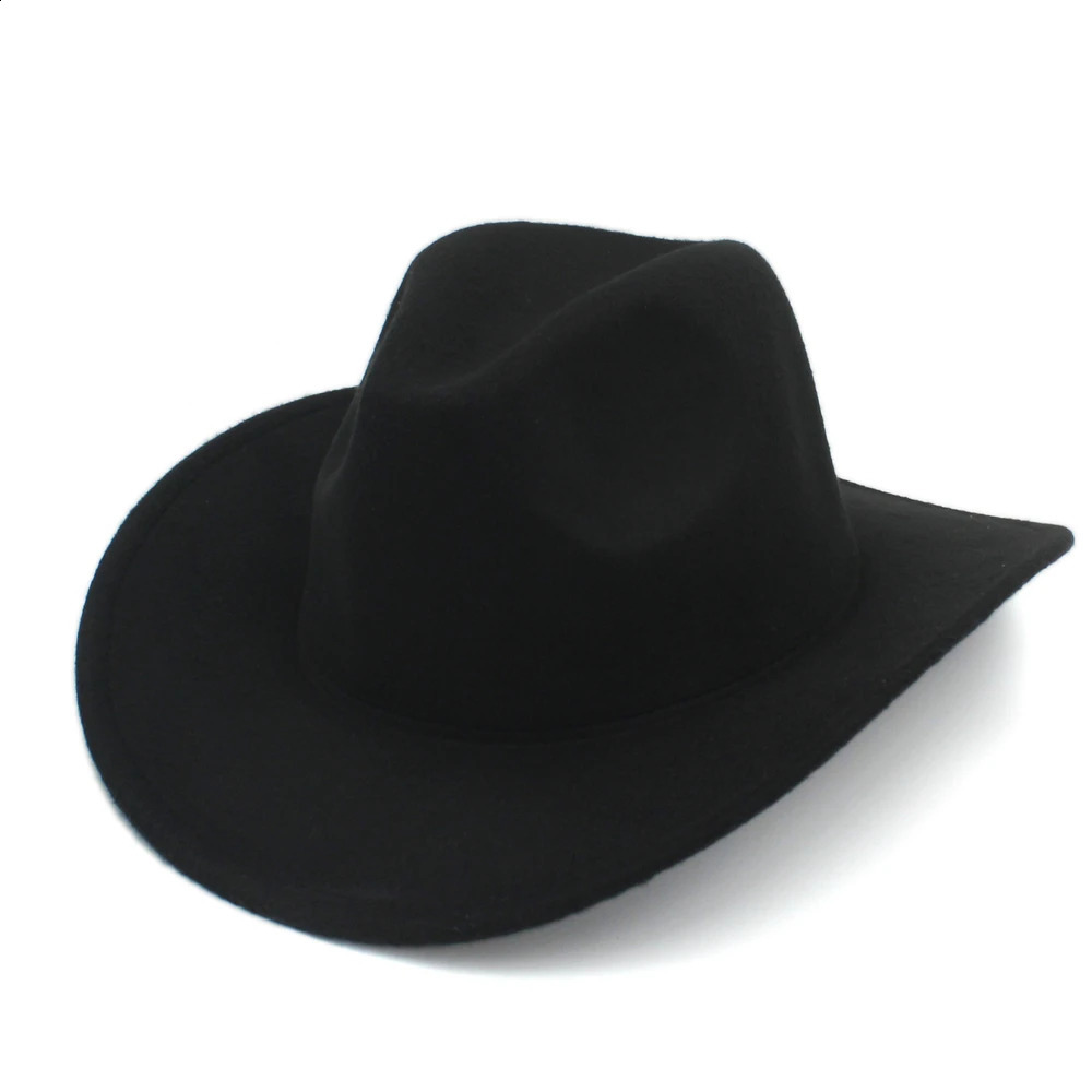 100% Wool Winter Autumn Kids Child Felt Western Cowboy Hat For Girl Boy Cowgirl Cap Jazz hat Sun Hat Toca Sombrero Cap 12 241227