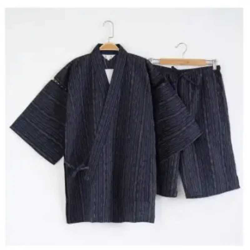 Japanese Kimono Pajamas Cotton Mens Pyjama House Jinbei Summer ShortsXJ241227