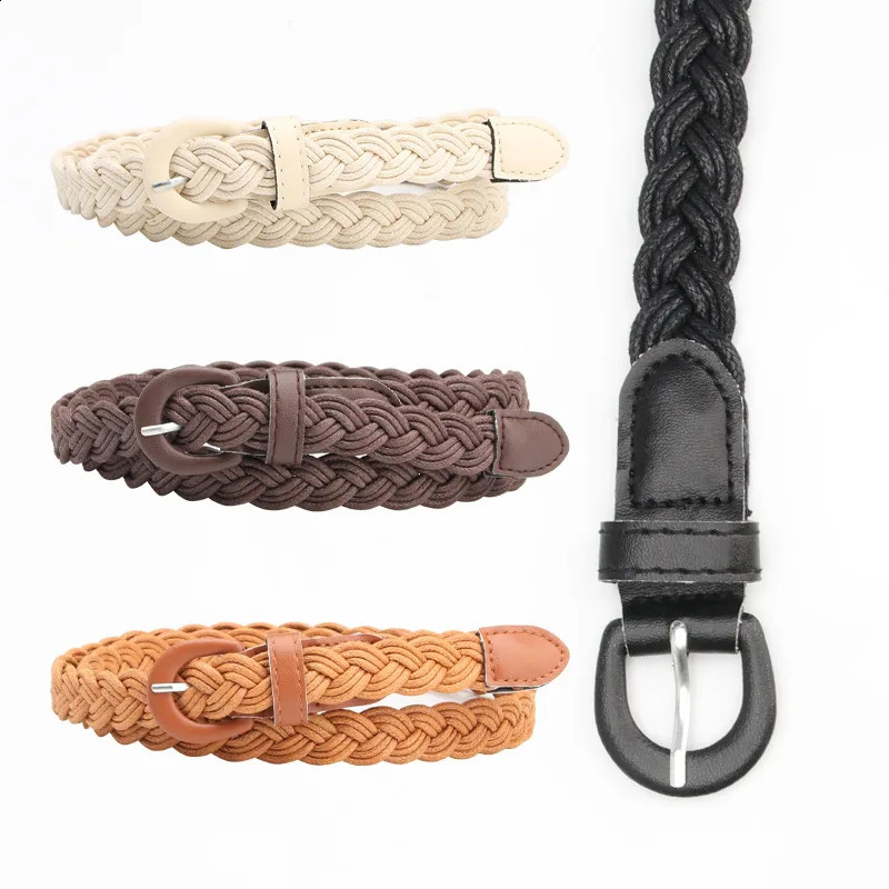 Vintage Wax Rope Belt Hand Knitting Belts for Jeans Retro Wild Fashion Waistbands Student Strap Accessories 241225