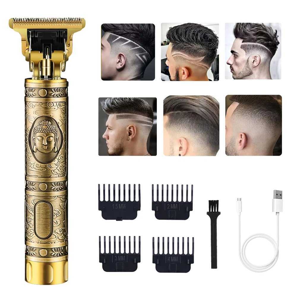 Vintage T9 Electric Hair Cutting Machine Hair Clipper Professional Men Shaver Rechargeable Barber Trimmer for Men Buddha W241227