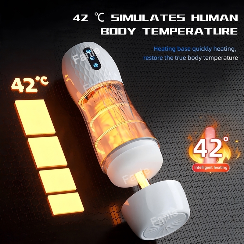 Automatic Sucking Male Masturbator Vibration Blowjob Machine Heating Pussy Penis Pump Masturbation Cup Sex Toys for Men Supplies w241226