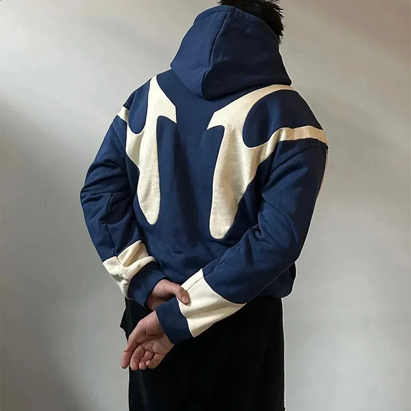Fashion Sweatshirt Y2k Harajuku casual couple zipper hoodie letter printed devil pattern hoodie