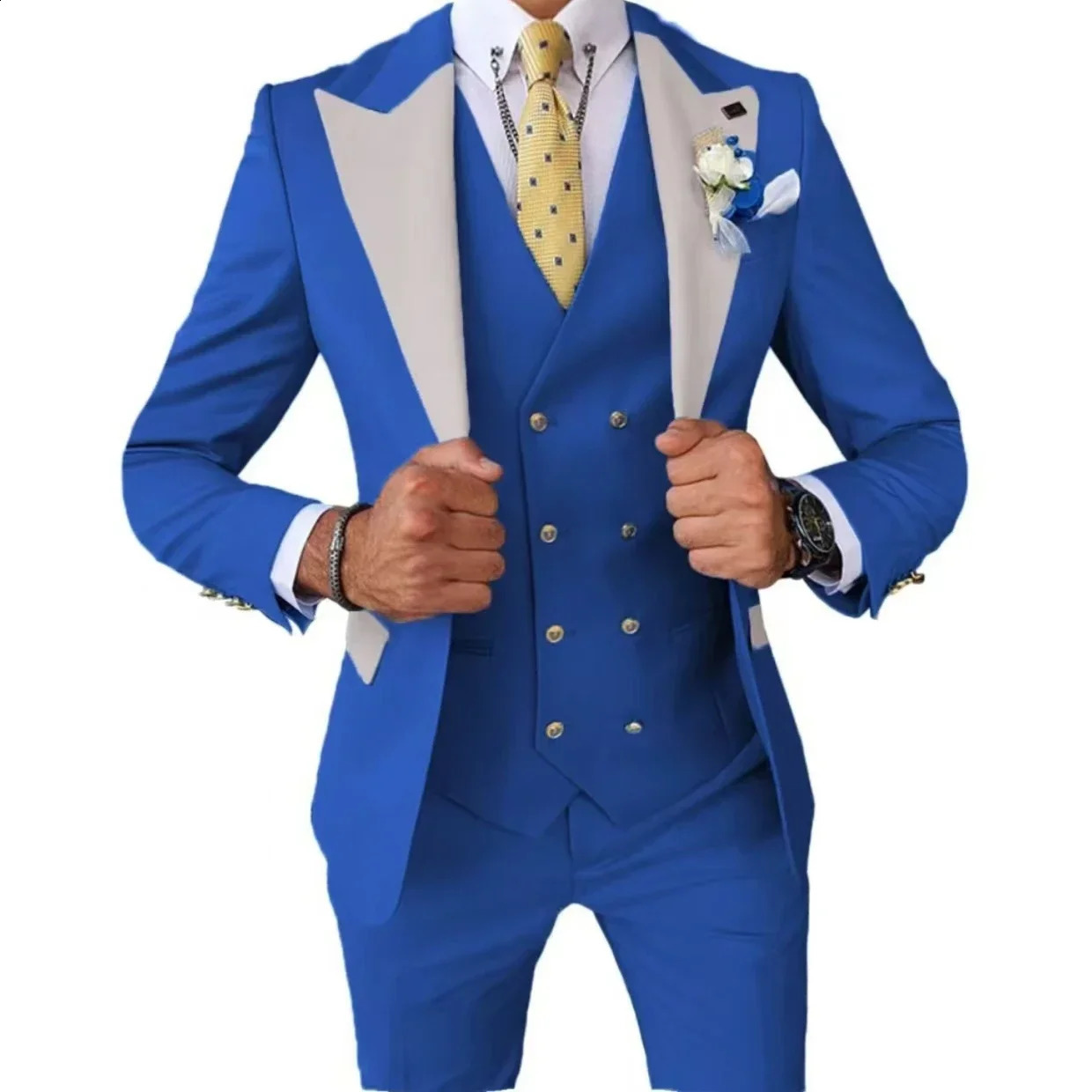 Teal Green Suit for Menformal Jacket with Peak Lapel CelebritiesElegant Man Suit3 Pieces Blazer Vest and Pants Set 241227