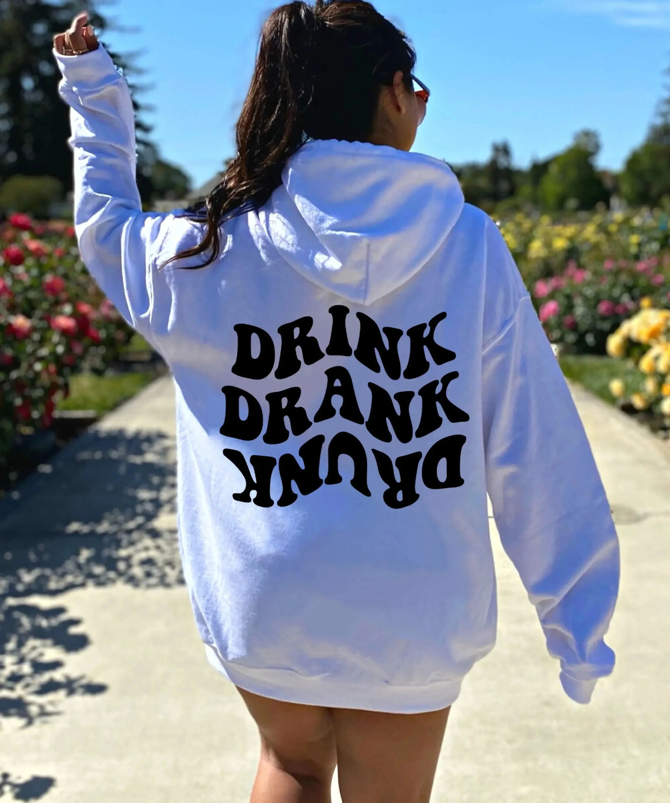 Drink drank drunk Hoodie Women Hoody Sweatshirts Pullovers unisex quote pure cotton Streetwear top jumper casual hoodies 241223