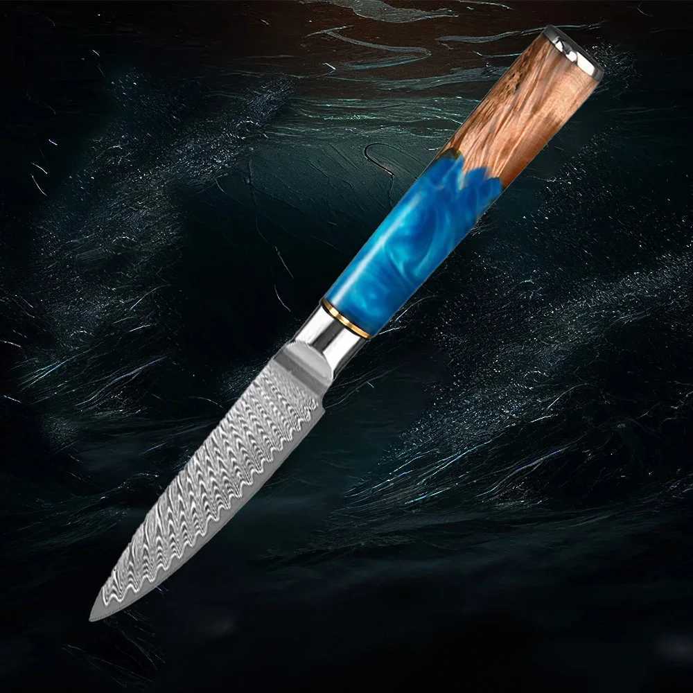 3.5 Inch Paring Knife VG10 Damascus Steel Sharp Fruit Knife for Cutting Fruit and Vegetables Kitchen Peeling Knife Y241227
