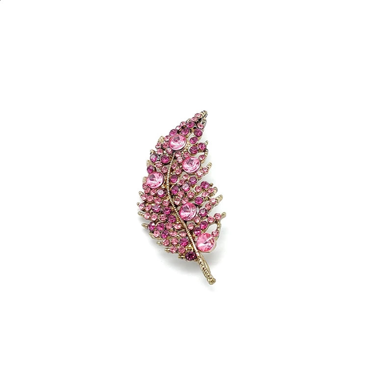 PD BROOCH Spring Autumn Warm Clothing Accessories Leaf 6 Color High-end Full Zircon Brooch Brooches for Women Jewelry Gifts 241227